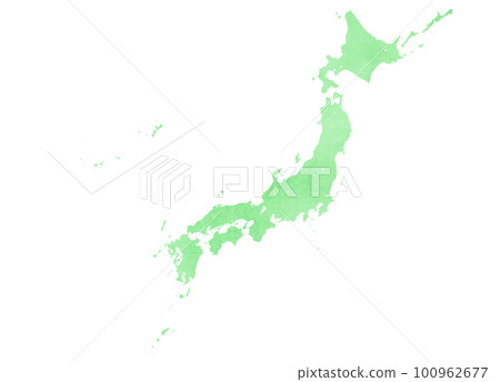 Map of Japan Fresh green Young leaves Aoba Map of Japan Fresh green Young leaves Aoba 100962677