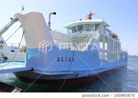 A ferry docked for departure to Maejima A ferry docked for departure to Maejima 100963670