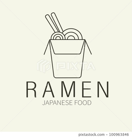 Ramen simple logo design. With illustration of ramen cup. Good for corporate related restaurants Ramen simple logo design. With illustration of ramen cup. Good for corporate related restaurants 100963846