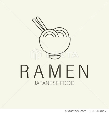 Ramen simple logo design. With illustration of a bowl of ramen. Good for corporate related restaurants Ramen simple logo design. With illustration of a bowl of ramen. Good for corporate related restaurants 100963847