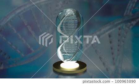 Dna in capsule for sci or education concept 3d rendering 100963890