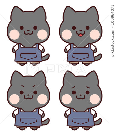 Black cat in an apron 100964073