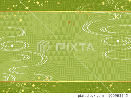 Green hexagon Japanese pattern background horizontal Green hexagon Japanese pattern background horizontal 100965545