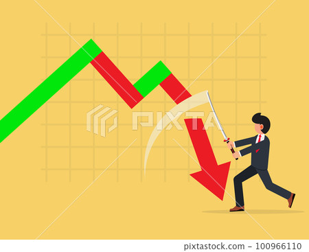 Stock price declining, Businessmen sell falling stocks in order to minimize the impact. Stock price declining, Businessmen sell falling stocks in order to minimize the impact. 100966110