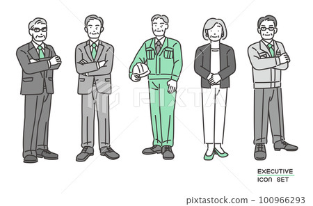 Vector illustrations of senior managers such as directors and presidents/managers/work clothes 100966293
