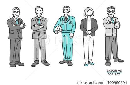 Vector illustrations of senior managers such as directors and presidents/managers/work clothes Vector illustrations of senior managers such as directors and presidents/managers/work clothes 100966294
