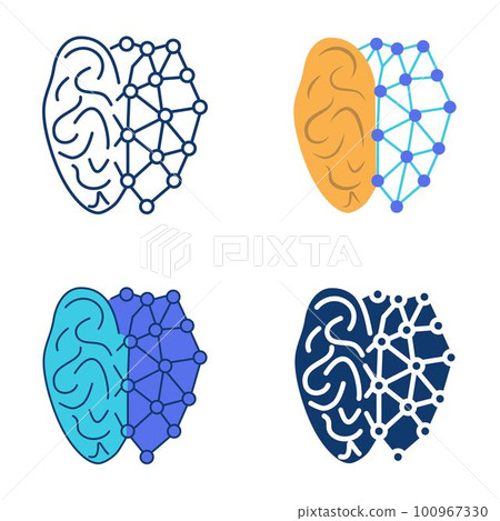 Machine learning icon set in flat and line style Machine learning icon set in flat and line style 100967330