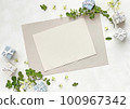 Frame of small presents and vine rose leaves 100967342