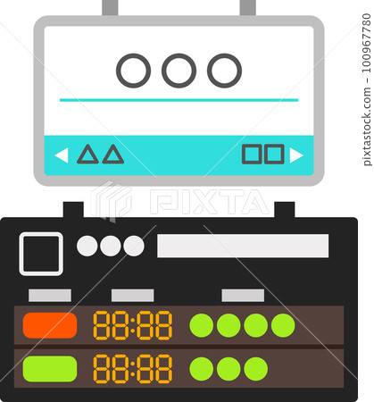 Station name sign and departure sign 100967780