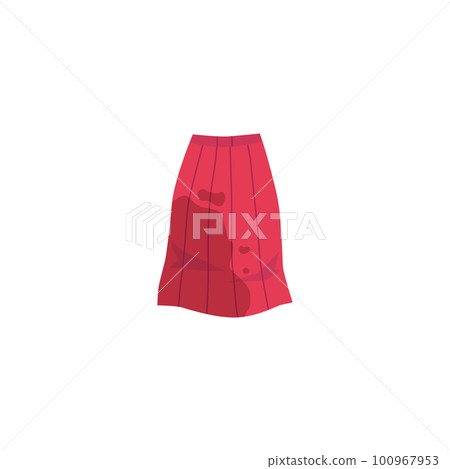 Bright crimson skirt with big dirt spot flat style, vector illustration 100967953