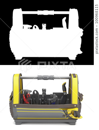 professional open big tools case 3d render on white with alpha 100968115