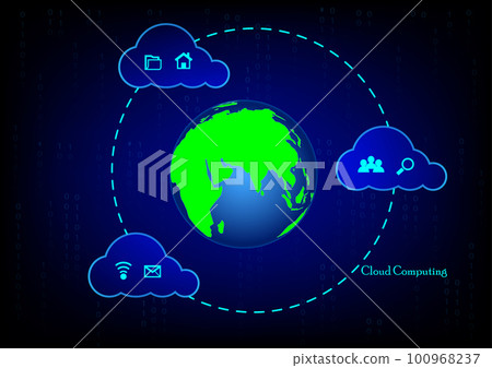 Cloud computing concept with globe connect online concept cloud computing technology vector illustration Cloud computing concept with globe connect online concept cloud computing technology vector illustration 100968237