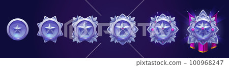 Set of military game progress badges Set of military game progress badges 100968247