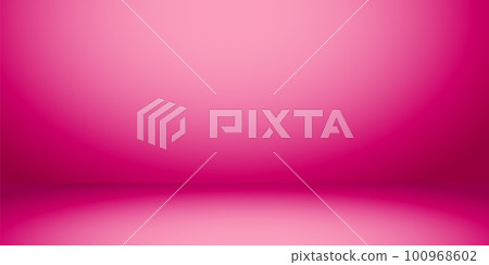 Pink background. Empty studio room for product display. Floor, table and wall space. Color gradient backdrop. Perspective platform for presentation. Vector Pink background. Empty studio room for product display. Floor, table and wall space. Color gradient backdrop. Perspective platform for presentation. Vector 100968602