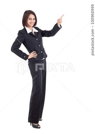 Businesswoman pointing something Businesswoman pointing something 100968999