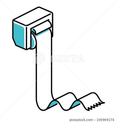 toilet paper with paper coming out 100969178