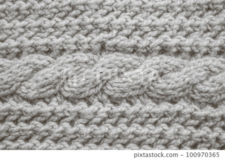 Handmade knitting texture with macro wool threads. Handmade knitting texture with macro wool threads. 100970365