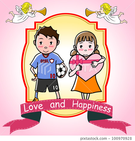 送禮物的可愛女孩 100970928