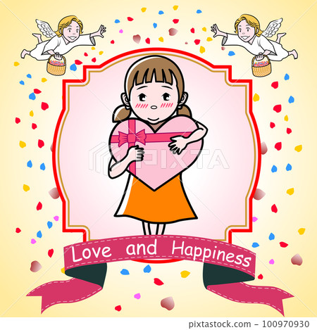 送禮物的可愛女孩 100970930