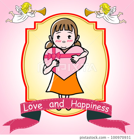 cute girl giving a gift cute girl giving a gift 100970931