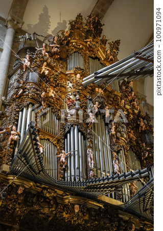 Organ of the Santiago de Compostela Cathedral, Galicia, Spain Organ of the Santiago de Compostela Cathedral, Galicia, Spain 100971094