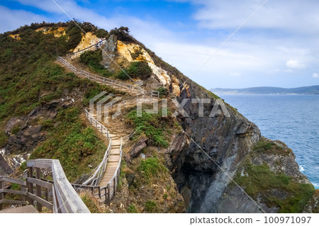 Punta socastro, also called punta fucino do porco. Cliffs and ocean view, Galicia, Spain Punta socastro, also called punta fucino do porco. Cliffs and ocean view, Galicia, Spain 100971097