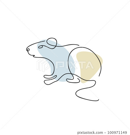 Chinese Zodiac symbol Mouse illustration in line 100971149