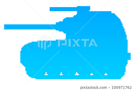 像素圖_坦克剪影(藍色) 像素圖_坦克剪影(藍色) 100971762