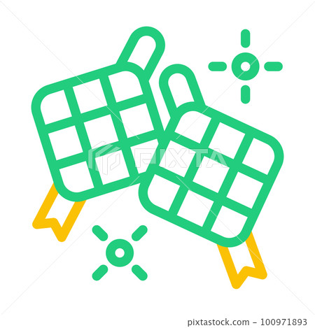 ramadan icon set duocolor green yellow style illustration vector element and symbol perfect. 100971893