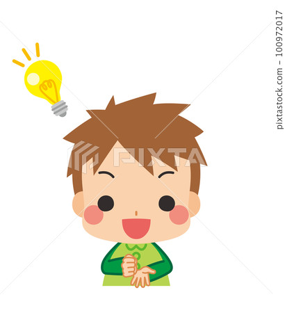 一個有想法的可愛小男孩的插圖,上半身,白色背景,人,矢量圖 一個有想法的可愛小男孩的插圖,上半身,白色背景,人,矢量圖 100972017