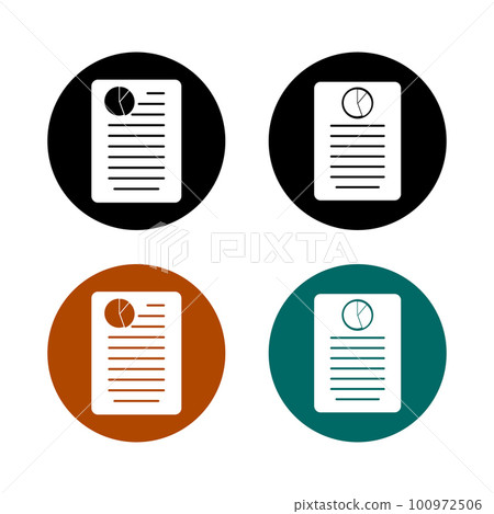 Business report icon set. Button style vector EPS. Business report icon set. Button style vector EPS. 100972506