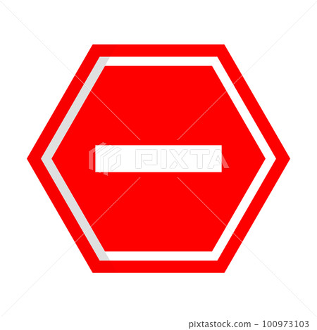 Hexagonal stop sign. no Trespassing. traffic regulation. vector. Hexagonal stop sign. no Trespassing. traffic regulation. vector. 100973103