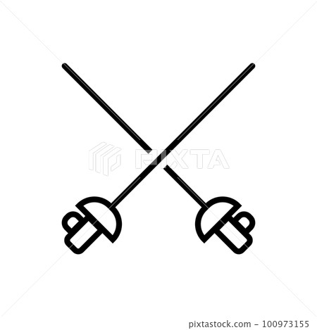 越過擊劍重劍圖標。向量。 100973155