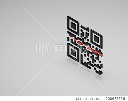 Qr code in 3d  100973336
