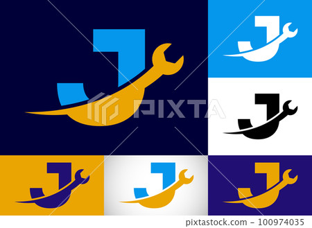 Graphic alphabet with wrench. Logo for mechanical, technology, repair service , automotive business Graphic alphabet with wrench. Logo for mechanical, technology, repair service , automotive business 100974035