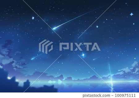 shooting star shining in the night sky shooting star shining in the night sky 100975111