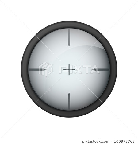 Realistic sniper sight. Sniper scope with measurement marks template. Sniper scope crosshairs view. Realistic vector optical sight. Realistic sniper sight. Sniper scope with measurement marks template. Sniper scope crosshairs view. Realistic vector optical sight. 100975765