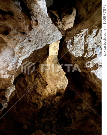 New Athos Cave, Abkhazia. The huge old cave is one of the main attractions of Abkhazia 100977075