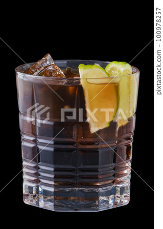 Summer refreshing black currant spritz cold cocktail 100978257