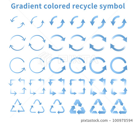 Recycle, cycle, circulation, ecology image icon set (blue gradation) Recycle, cycle, circulation, ecology image icon set (blue gradation) 100978594