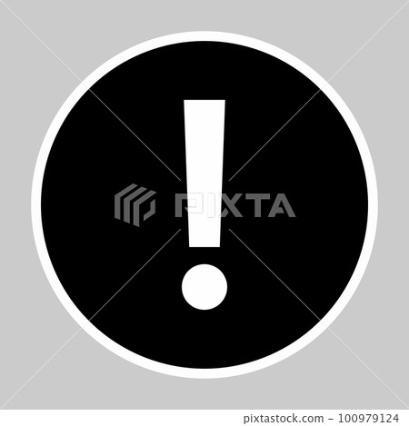 Exclamation mark, Attention sign, Caution icon, Hazard warning symbol, vector mark symbols. White outline design. Isolated icon. 100979124