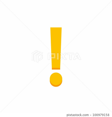 Exclamation mark, Attention sign, Caution icon, Hazard warning symbol, vector mark symbols Yellow style. Isolated icon. 100979158