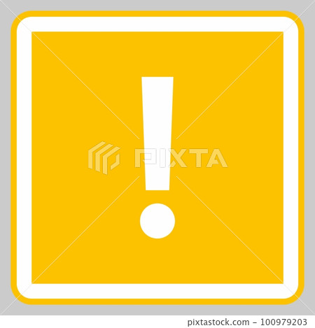 Exclamation mark, Attention sign, Caution icon, Hazard warning symbol, vector mark symbols Yellow style. Isolated icon. 100979203