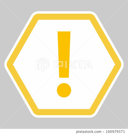 Exclamation mark, Attention sign, Caution icon, Hazard warning symbol, vector mark symbols Yellow style. Isolated icon. 100979371