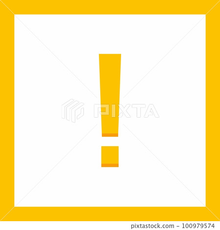 Exclamation mark, Attention sign, Caution icon, Hazard warning symbol, vector mark symbols Yellow style. Isolated icon. 100979574
