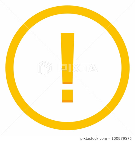 Exclamation mark, Attention sign, Caution icon, Hazard warning symbol, vector mark symbols Yellow style. Isolated icon. Exclamation mark, Attention sign, Caution icon, Hazard warning symbol, vector mark symbols Yellow style. Isolated icon. 100979575