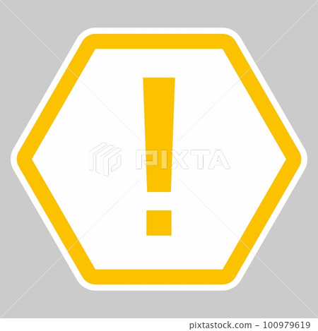 Exclamation mark, Attention sign, Caution icon, Hazard warning symbol, vector mark symbols Yellow style. Isolated icon. 100979619