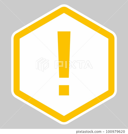 Exclamation mark, Attention sign, Caution icon, Hazard warning symbol, vector mark symbols Yellow style. Isolated icon. 100979620
