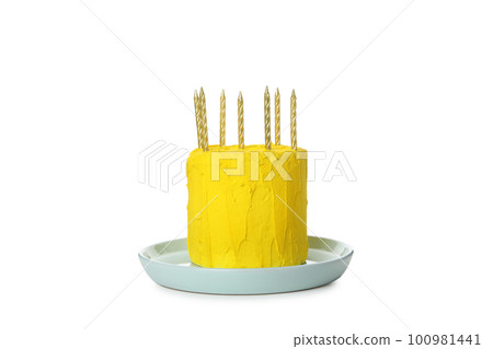 Concept of Happy Birthday, Happy Birthday cake, isolated on white background Concept of Happy Birthday, Happy Birthday cake, isolated on white background 100981441