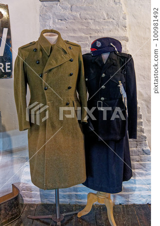 Victorian traditional dress at Tudor House Museum Worcester - United Kingdom 100981492